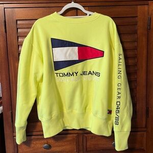 Tommy Hilfiger Jeans vintage 1990's sailing gear neon embroidered sweatshirt